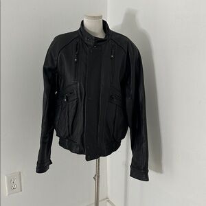 Vintage Harley Davidson Black Leather Moto Biker Jacket